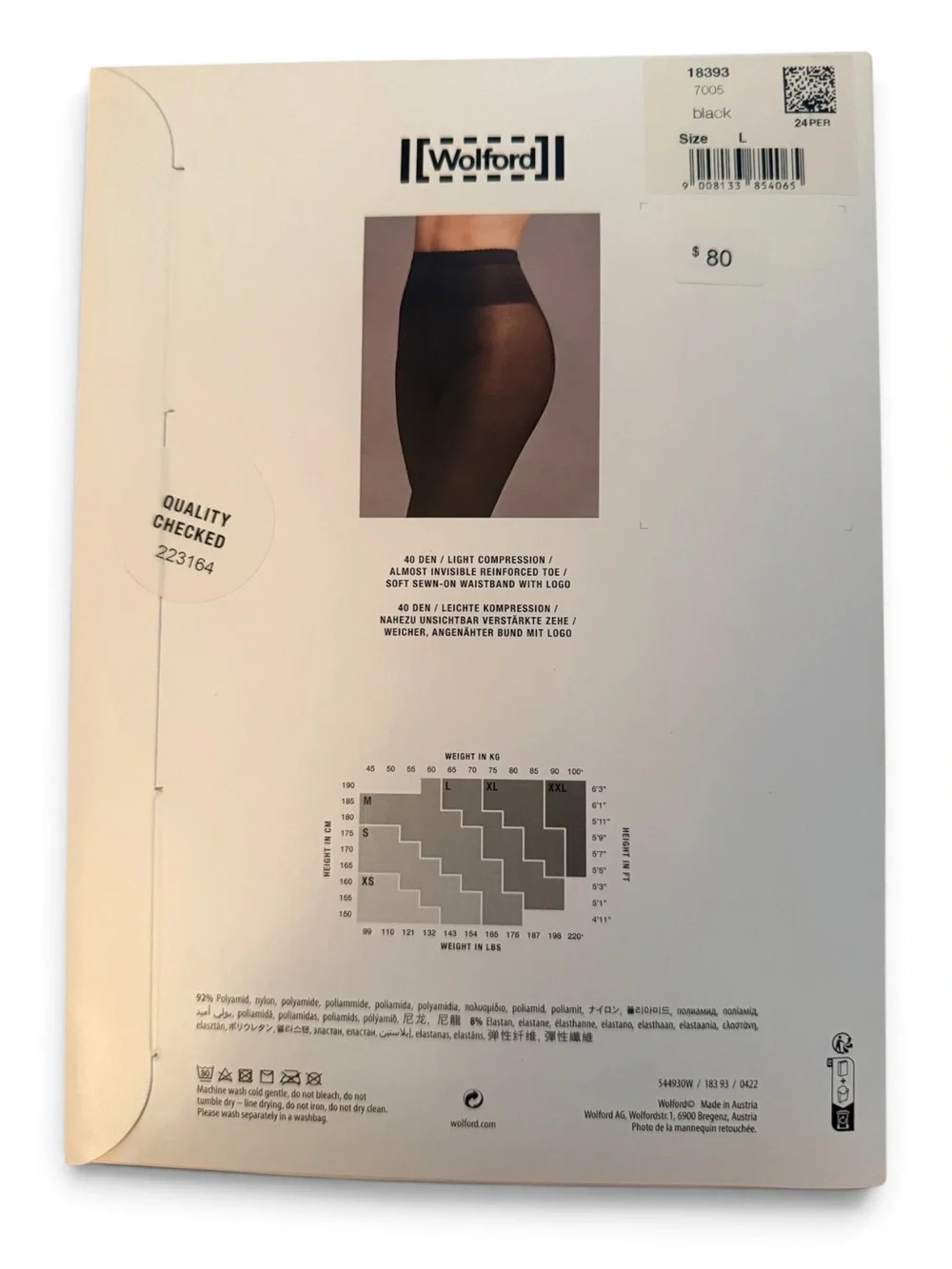 Wolford Synergy 40 Leg Support Tights - Black